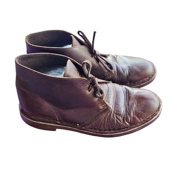 Clarks Men\'s Mid Boot Size 8 M Chukka Brown Leather Lace Up 1012  82266 main image 10